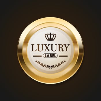 Luxury golden badges and labels. Retro vintage circle badge design vector