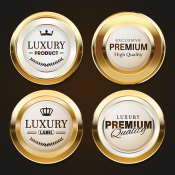 Luxury golden badges and labels. Retro vintage circle badge design vector