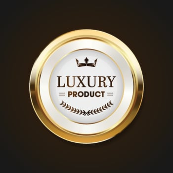 Luxury golden badges and labels. Retro vintage circle badge design vector