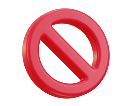 3d stop banned icon illustration png