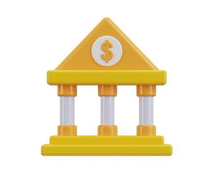 bank building online banking finance bank symbol 3d icon png