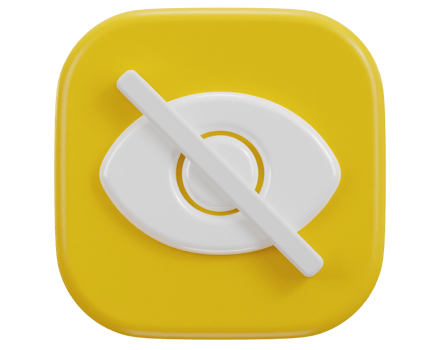 3d eye visibility off icon illustration png