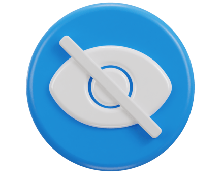 3d eye visibility off icon illustration png