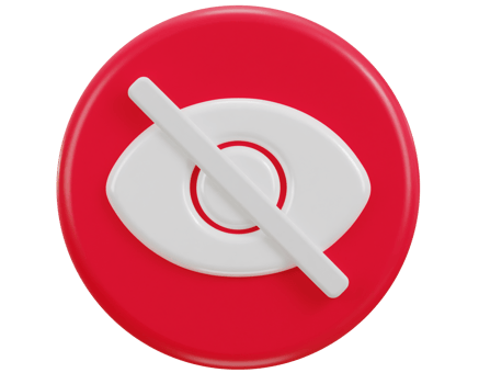 3d eye visibility off icon illustration png