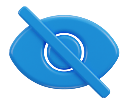 3d eye visibility off icon illustration png