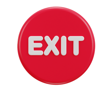 3d exit emergency button icon illustration png