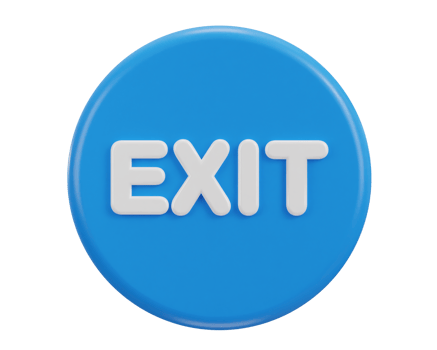 3d exit emergency button icon illustration png