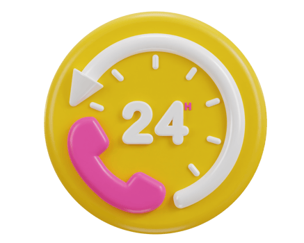 24 hours watch with customer support service 3d icon png