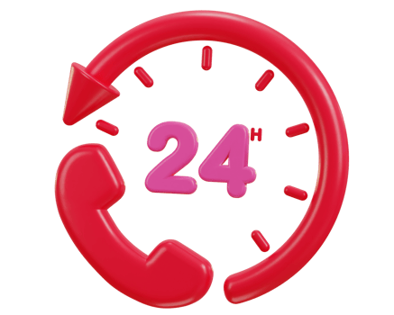 24 hours watch with customer support service 3d icon png