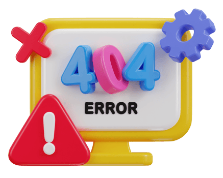3d computer desktop showing alert error 404 page not found illustration png