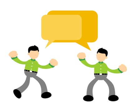 Two men are talking with speech bubbles vector