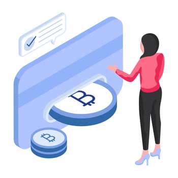 An illustration design of bitcoin card payment vector