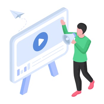 An illustration design of video presentation vector