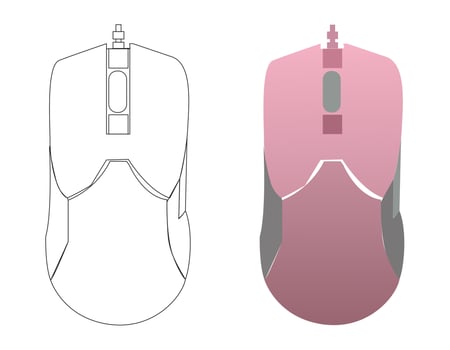 Gaming Mouse Vector Illustration Icon Symbol
