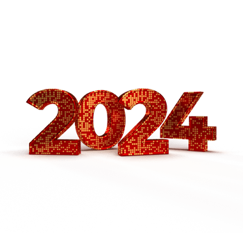 Happy new year 2024 golden 3d numbers with Happy New Year 2024 Golden 3d Numbers With Luxury Text transparent background png