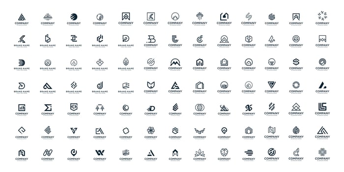 Set of mega bundle company logo design element icon idea vector