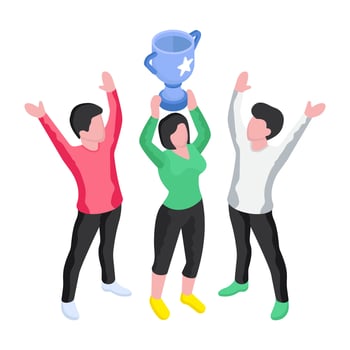 Premium download illustration of team winning vector