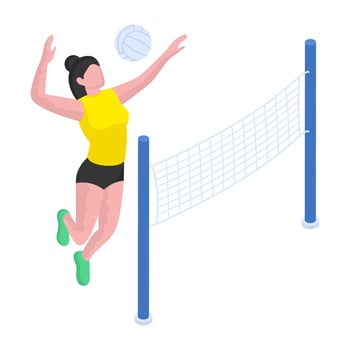 A vector design of volleyball player