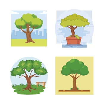 Tree creative set illustration vector