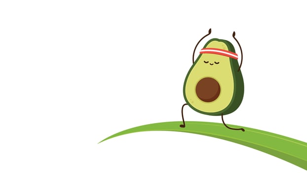 Avocado character design. avocado on white background. vector