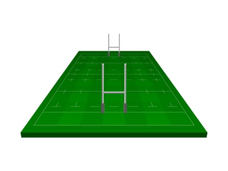 Rugby field with rugby gate, isometric vector. vector