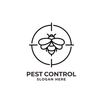 Wasp pest control logo design vector illustration. Pest control logo