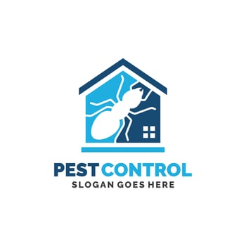 Ant pest control logo design vector illustration. Pest control logo