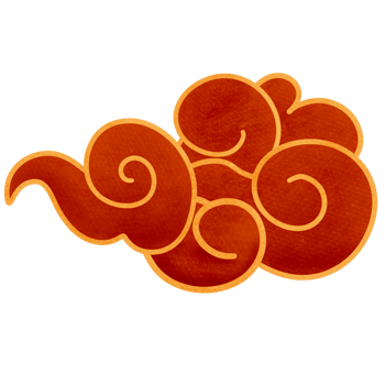 Chinese style red cloud PNG isolated