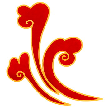 Chinese style red cloud PNG isolated