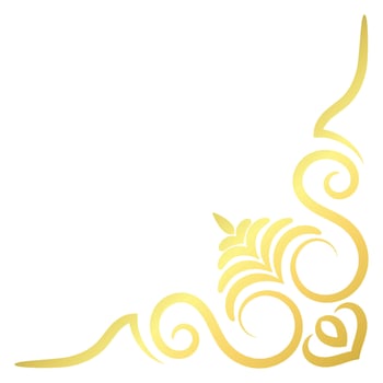 Gold vintage baroque corner ornament retro pattern antique style acanthus. Decorative design filigree calligraphy. You can use for wedding decoration of greeting card and laser cutting. vector