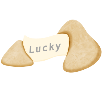 Fortune cookie with lucky message png