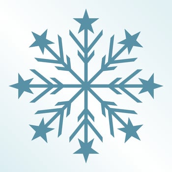 christmas snow icon, vector isolated on blue background. ornament design for posters, greeting cards, brochures, banners, social media.