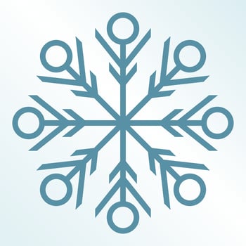 christmas snow icon, vector isolated on blue background. ornament design for posters, greeting cards, brochures, banners, social media.