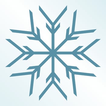 christmas snow icon, vector isolated on blue background. ornament design for posters, greeting cards, brochures, banners, social media.
