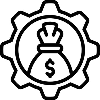 Gear setting symbol icon vector image. Illustration of the industrial wheel mechine mechanism design image