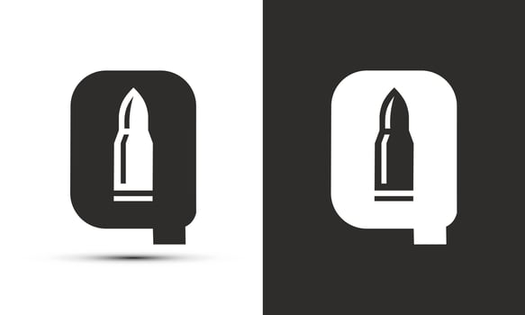 Modern illustration logo design initial Q combine with bullet. vector