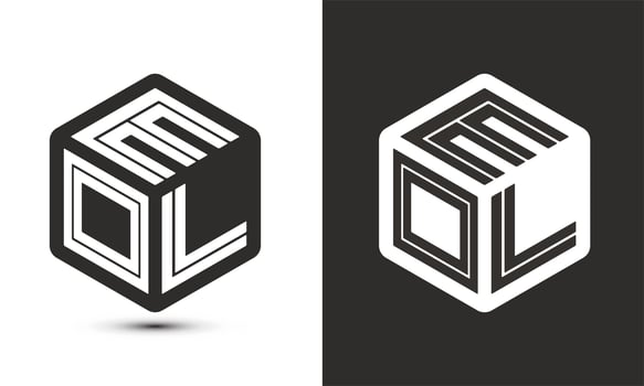 EOL letter logo design with illustrator cube logo, vector logo modern alphabet font overlap style.