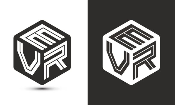 EVR letter logo design with illustrator cube logo, vector logo modern alphabet font overlap style.