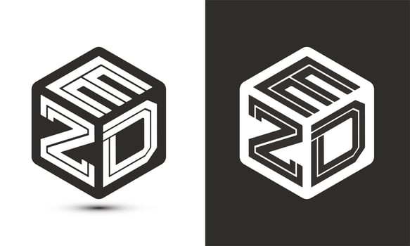 EZD letter logo design with illustrator cube logo, vector logo modern alphabet font overlap style.