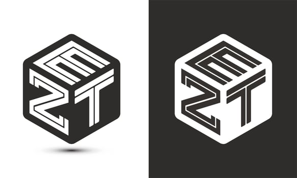 EZT letter logo design with illustrator cube logo, vector logo modern alphabet font overlap style.
