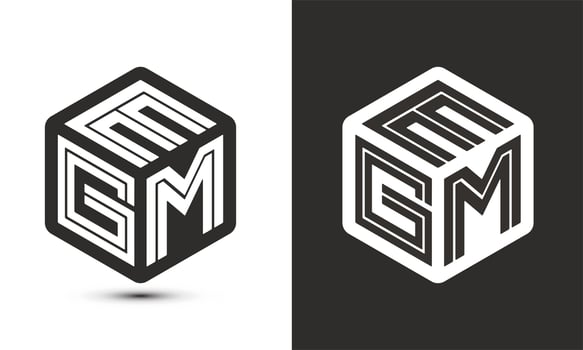 EGM letter logo design with illustrator cube logo, vector logo modern alphabet font overlap style.