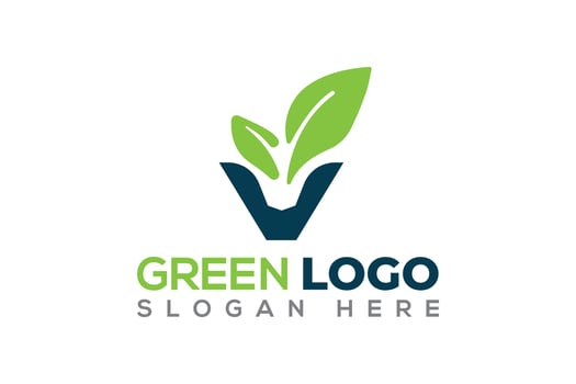 Modern minimalist green logo. Bio logo. Nature logo. Growth logo design template vector