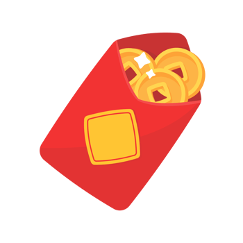 Chinese red money envelope For giving as a gift to children during Chinese New Year. png