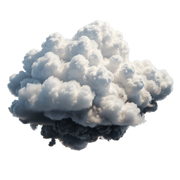 AI Generative cloud 3D icon on transparent background PNG image