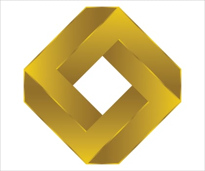 Optical Illusion of 3D Rectangle vector. vector