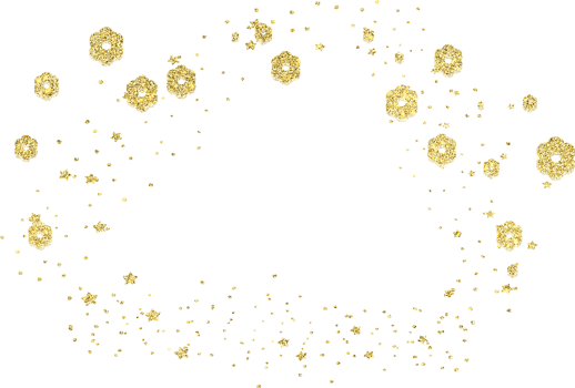 Golden decorative confetti png