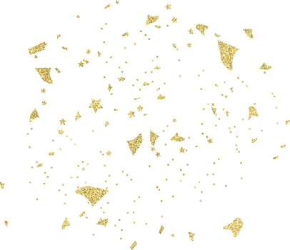 Golden decorative confetti png