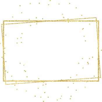 Golden decorative frame with glitter png