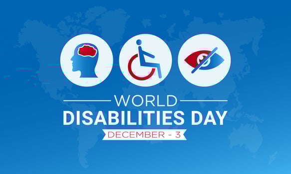 International day of disabled persons is celebrated every year on december 3. World disabilities day. Vector template for banner, greeting card, poster with background. Vector illustration.