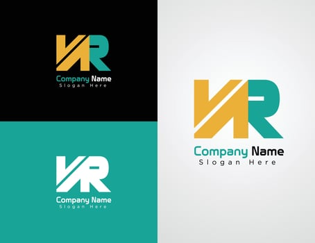 Letter NR logo collection for business vector